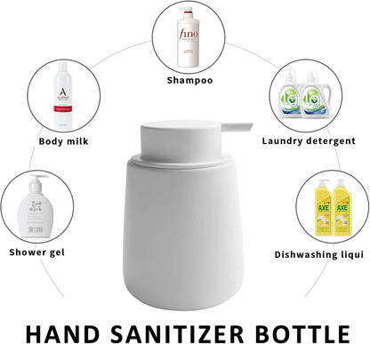 Soap Dispenser Ceramic with Easy-to-Press Pump Hand Lotion Liquid Dispenser for Shampoo Bathroom Kitchen 12 V1258-DP02-C-1455