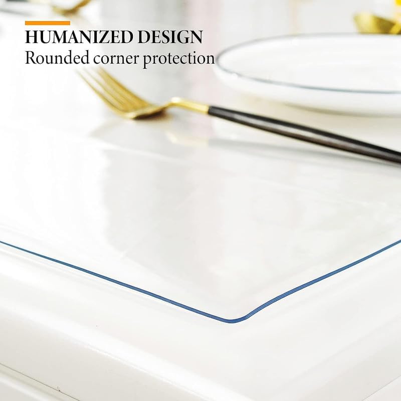 2mm Thick Clear Table Cover Protector 36 x 60 Inch, Plastic Table Cover Rectangle, PVC Clear Table Protector, V1258-DP02-C-1460