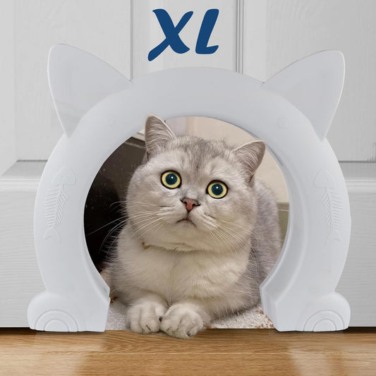 Large Cat Door Interior Door, XL Indoor Cat Door, Pet Doors for Cats, Kitties and Small Dogs (White) V1258-DP02-C-1470