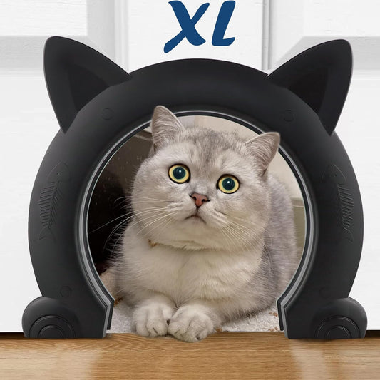 Large Cat Door Interior Door, XL Indoor Cat Door, Pet Doors for Cats, Kitties and Small Dogs (Black) V1258-DP02-C-1471