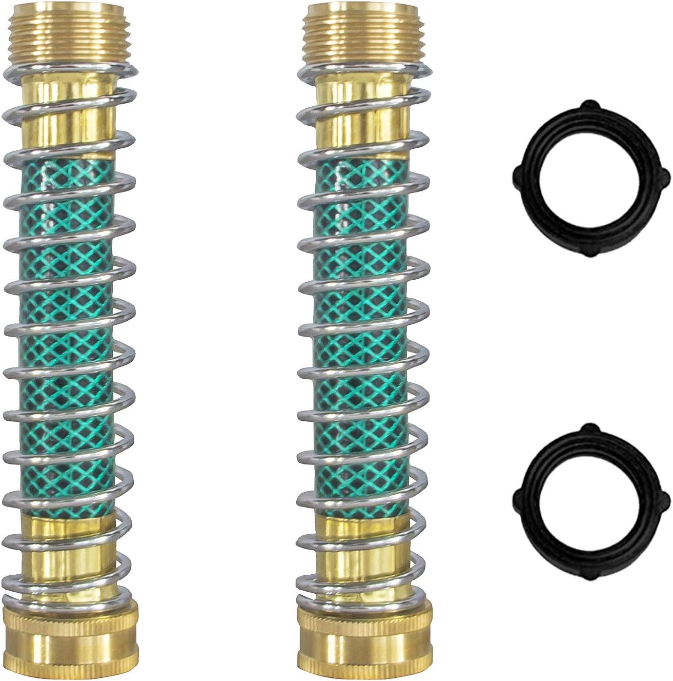Garden Hose Protector, Hose Extension Adapter with Coil Spring, 2 Pack V1258-DP02-C-150
