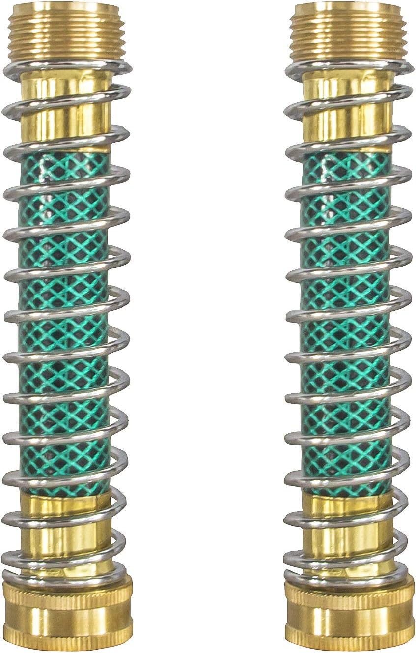 Garden Hose Protector, Hose Extension Adapter with Coil Spring, 2 Pack V1258-DP02-C-150