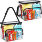 Clear Lunch Bag Set - Medium and Large Durable See-Through PVC Bags with Adjustable Shoulder Straps - Freezer V1258-DP02-C-1516