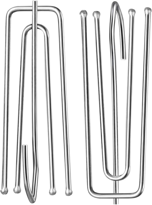 Curtain Pleat Hooks, 60pcs Stainless Steel 4 Prongs Drapery Hooks for Window Door Bathroom Curtain V1258-DP02-C-1532