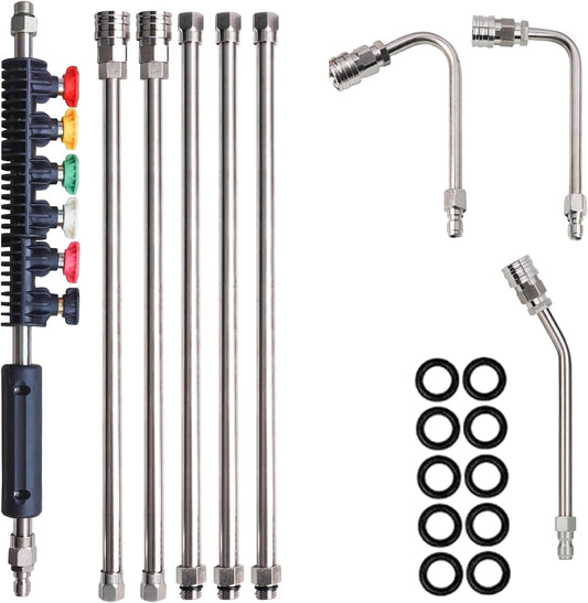 9 Pack Pressure Washer Extension Wand Upgrade Power Washer Lance with 6 Nozzle Tips, 30 degrees,90 V1258-DP02-C-155