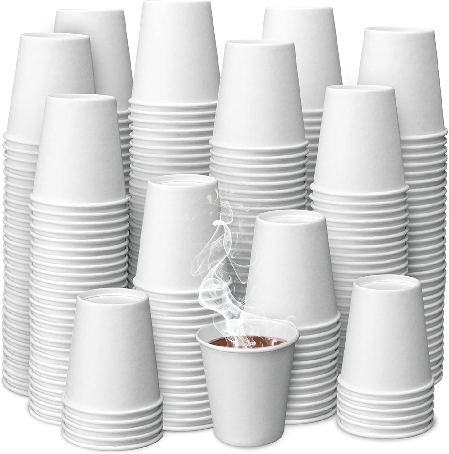 500 Pack 3 oz Paper Coffee Cups - Hot Drinking Cups for Coffee, Tea, Snacks or Mouthwash V1258-DP02-C-1575