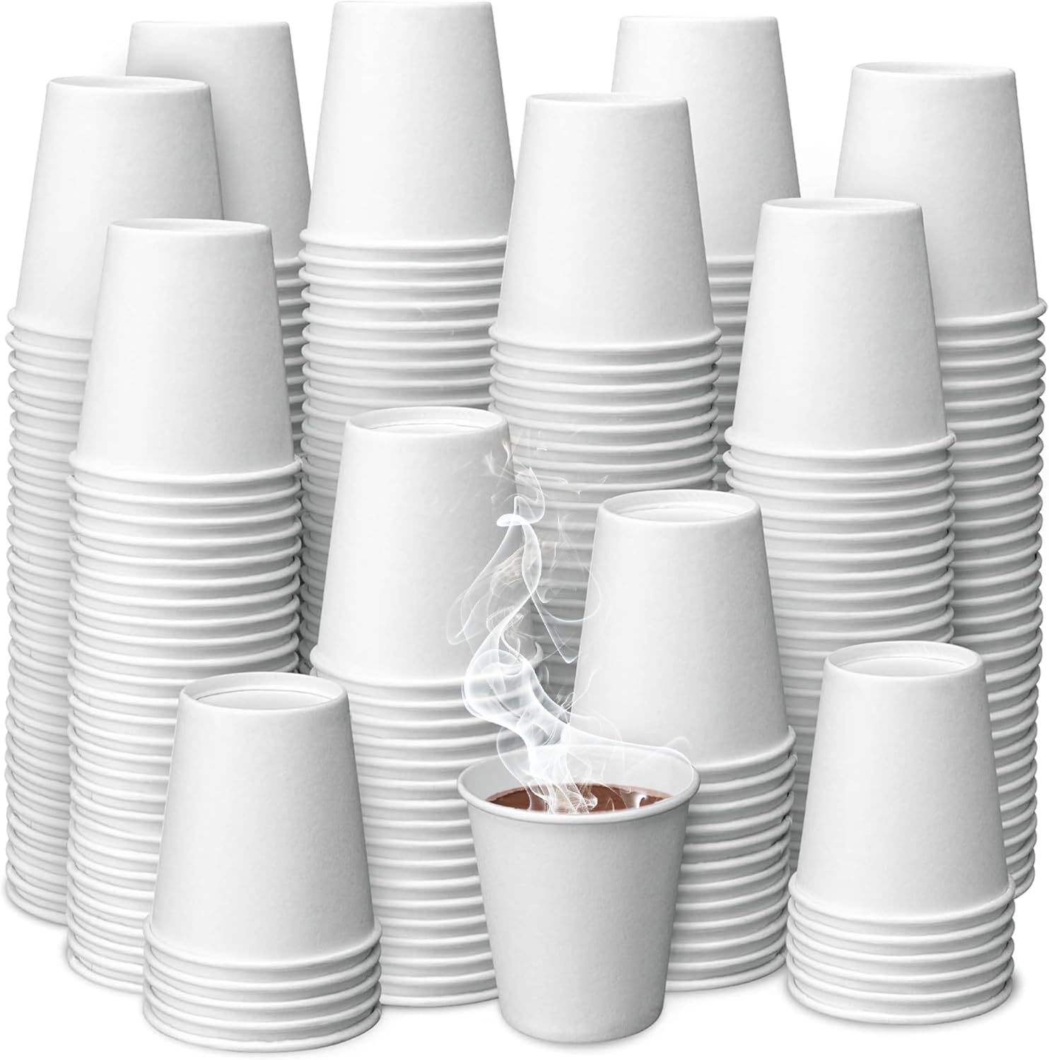 500 Pack 3 oz Paper Coffee Cups - Hot Drinking Cups for Coffee, Tea, Snacks or Mouthwash V1258-DP02-C-1575
