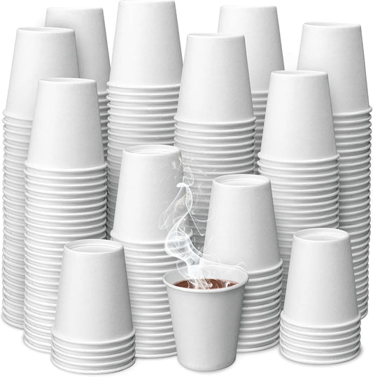 500 Pack 3 oz Paper Coffee Cups - Hot Drinking Cups for Coffee, Tea, Snacks or Mouthwash V1258-DP02-C-1575