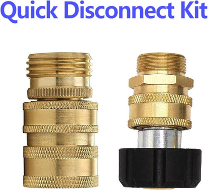 Pressure Washer Adapter Set, Quick Disconnect Kit With M22 Metric Male Thread Quick Connector, M22 Swivel to V1258-DP02-C-158