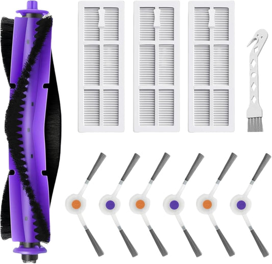 Replacement Kit Compatible with Narwal Freo Robot Vacuum | 1 Roller Brush, 3 HEPA Filters, 6 Side Brushes | V1258-DP02-C-1604