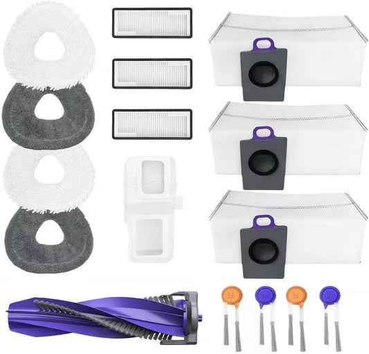 Accessories Kit for Narwal Freo Z10 Ultra/Narwal Freo Z10 Robot Vacuum Cleaner, 1 Main Roller Brush, 3 Dust V1258-DP02-C-1605