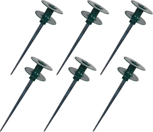 6 Pack Garden Hose Guide Spike, 10 Inch Rustproof Zinc Sturdy Metal Stake, Heavy Duty Spin Top, Keeps Garden V1258-DP02-C-161