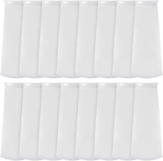 16 Pack 4 Inch Ring Filter Socks 200 ?m Aquarium Bags 4 Inch Ring by 15 Inch Long Socks for Fish Tank V1258-DP02-C-1636