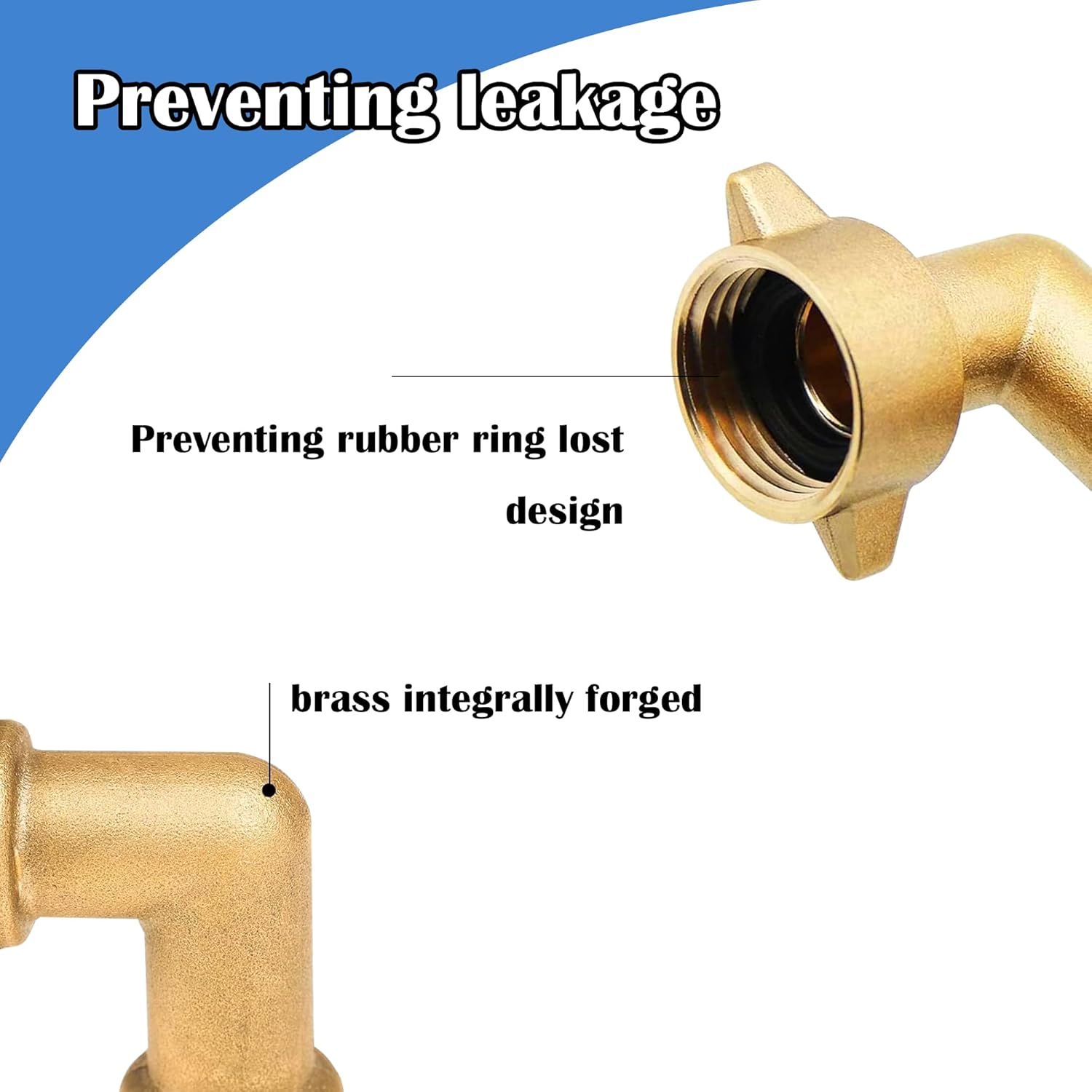 90 Degree Hose Elbow Connectors + Garden Hose Repair Kit V1258-DP02-C-166