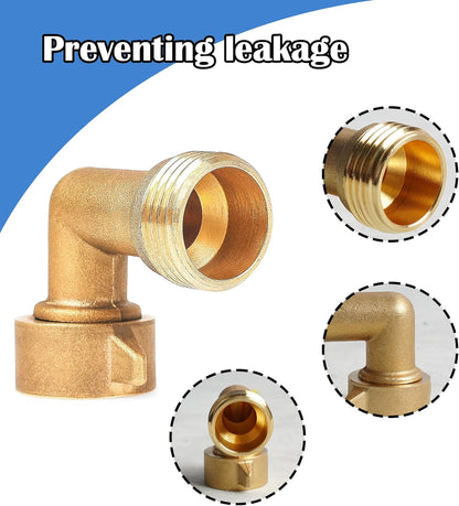 90 Degree Hose Elbow Connectors + Garden Hose Repair Kit V1258-DP02-C-166