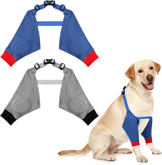 2 Pairs Dog Elbow Protector Dog Recovery Sleeve with Elastic Band Soft Padded Adjustable Front Leg Braces for V1258-DP02-C-1667