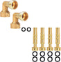 90 Degree Hose Elbow Connectors + 4" Adjustable Twist Hose Nozzle V1258-DP02-C-169