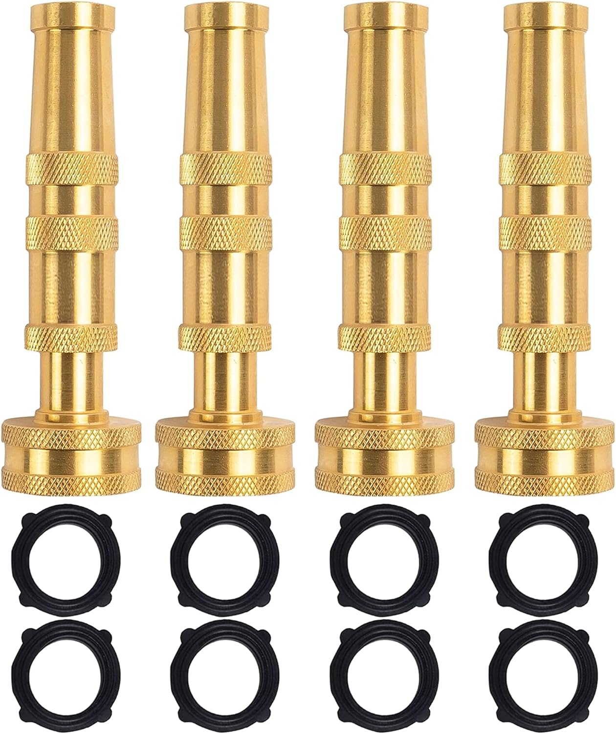 90 Degree Hose Elbow Connectors + 4" Adjustable Twist Hose Nozzle V1258-DP02-C-169