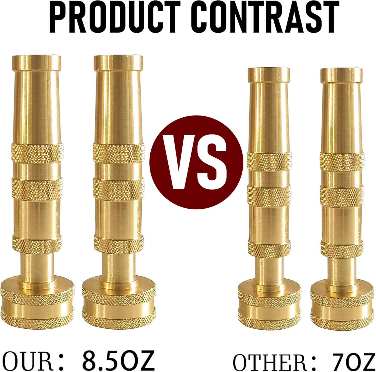 90 Degree Hose Elbow Connectors + 4" Adjustable Twist Hose Nozzle V1258-DP02-C-169