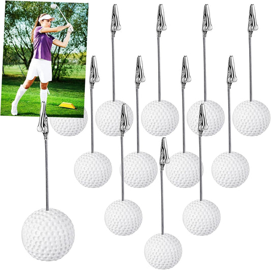 12 Pcs Resin Sports Ball Base Memo Clips with Alligator Wire Table Number Card Place Holders Photo Stand for V1258-DP02-C-1702