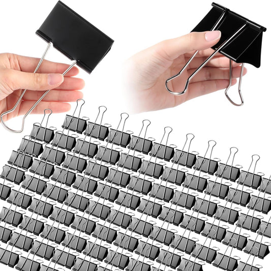 50 Pcs 3 Inch Jumbo Binder Clips Extra Large Binder Clips Bulk Black Big Heavy Duty Metal Giant Large Paper V1258-DP02-C-1709
