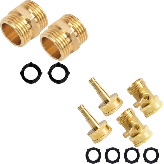 Garden Hose Adapter + Nozzle Jet with Shutoff Valve V1258-DP02-C-172