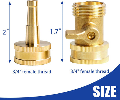 Garden Hose Adapter + Nozzle Jet with Shutoff Valve V1258-DP02-C-172