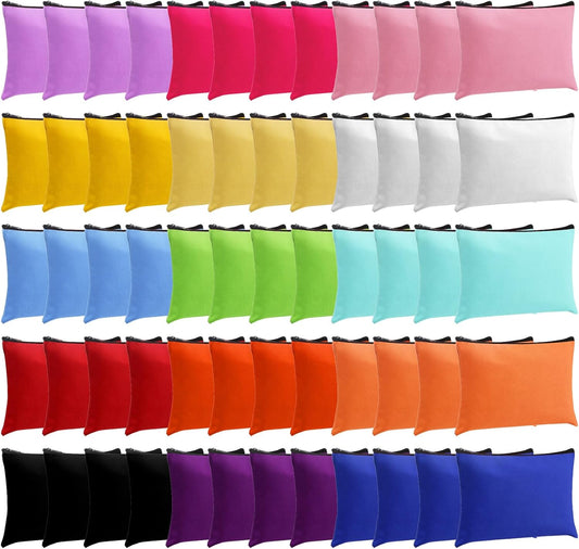 60 Pcs Canvas Makeup Bags Bulk Cosmetic Bags Zipper Pouches Multicolor DIY Craft Pencil Bag Pencil Pouch V1258-DP02-C-1721