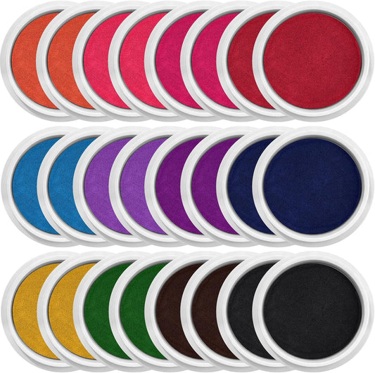 24 Pack 7 Inch Large Washable Ink Pad Set, Handprint Footprint Ink Pad, Non-Toxic Washable Stamps Pads for V1258-DP02-C-1723