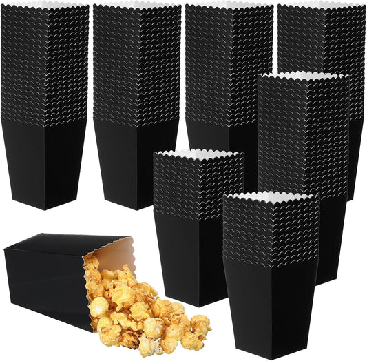 450 Pcs Popcorn Boxes Mini Paper Popcorn Box Cardboard Popcorn Container for Party Black Popcorn Holder V1258-DP02-C-1733