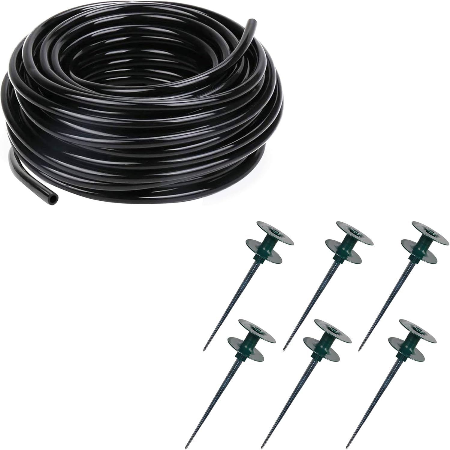 50 FT Distribution Tubing + Garden Hose Guide Spike V1258-DP02-C-175