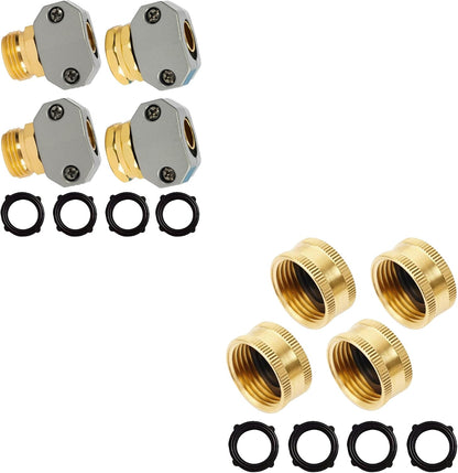 Garden Hose Repair Kit + Brass Garden Hose End Caps V1258-DP02-C-177