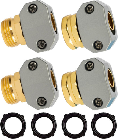 Garden Hose Repair Kit + Brass Garden Hose End Caps V1258-DP02-C-177
