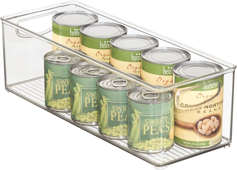 Plastic Stackable Kitchen Organizer - Storage Bin with Handles for Refrigerator, Freezer, Cabinet, and Pantry V1258-DP02-C-1774