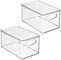 Plastic Deep Storage Bin Box Container with Lid and Built-In Handles - Organization for Fruit, Snacks, or V1258-DP02-C-1775