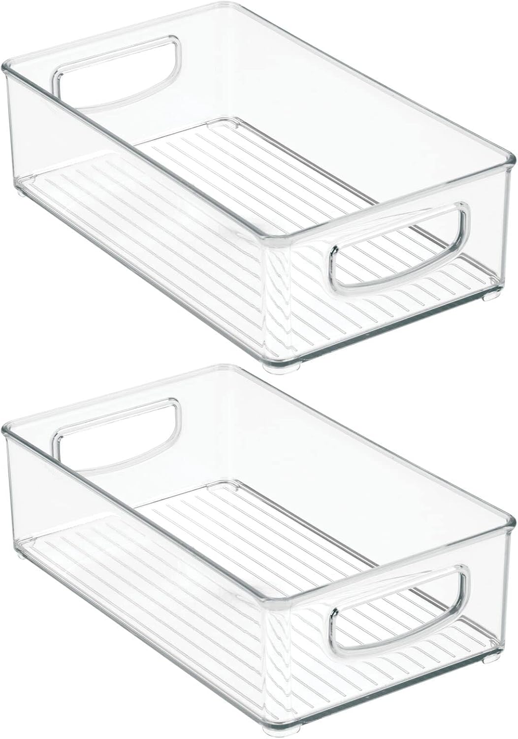 Small Plastic Bathroom Storage Container Bins with Handles for Organization in Closet, Cabinet, Vanity or V1258-DP02-C-1794