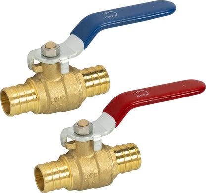 Garden Hose Adapter + Pex Brass Full Port Shut Off Ball Valve V1258-DP02-C-181
