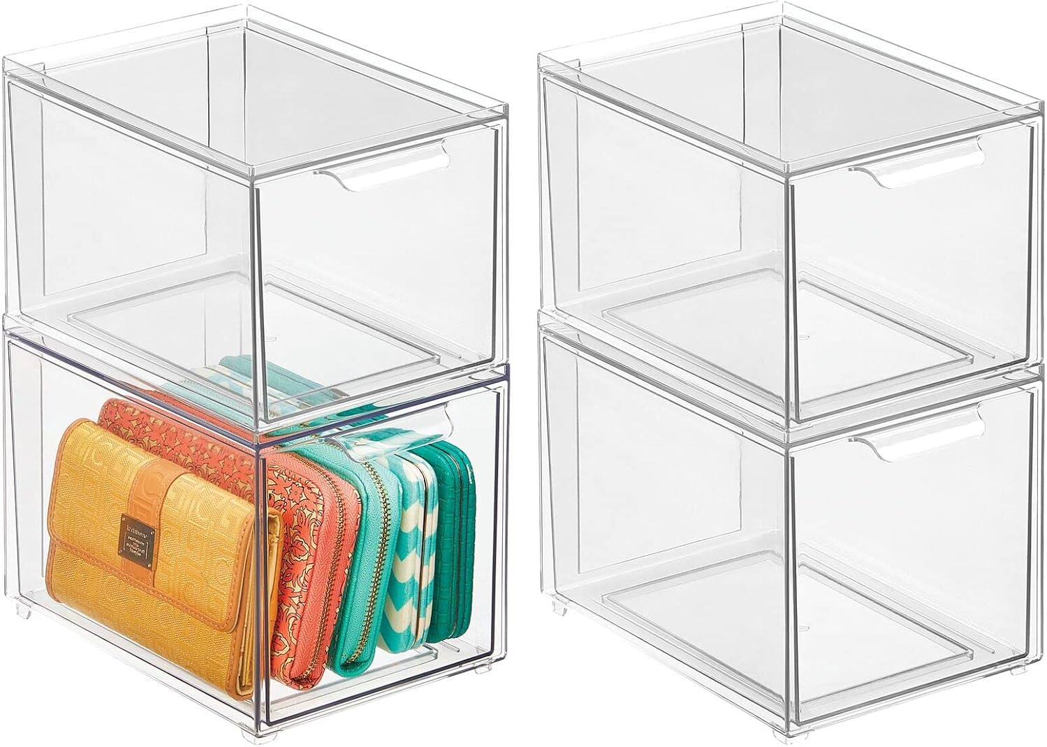 Shoe Storage Box with Drawer - Sturdy Plastic Storage Box for Shoes - Stackable Drawer Box for Shoes, V1258-DP02-C-1813