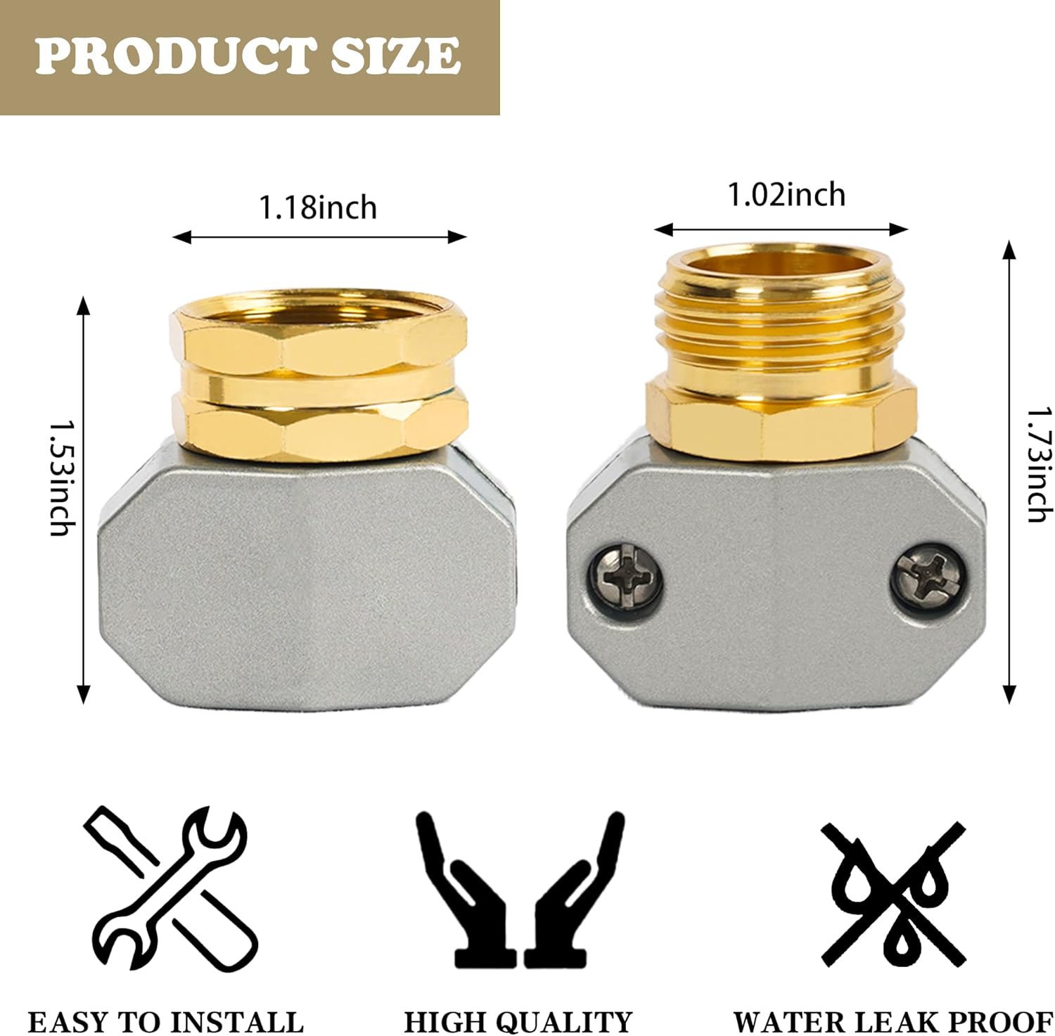 Garden Hose Adapter + Garden Hose Repair Kit V1258-DP02-C-182