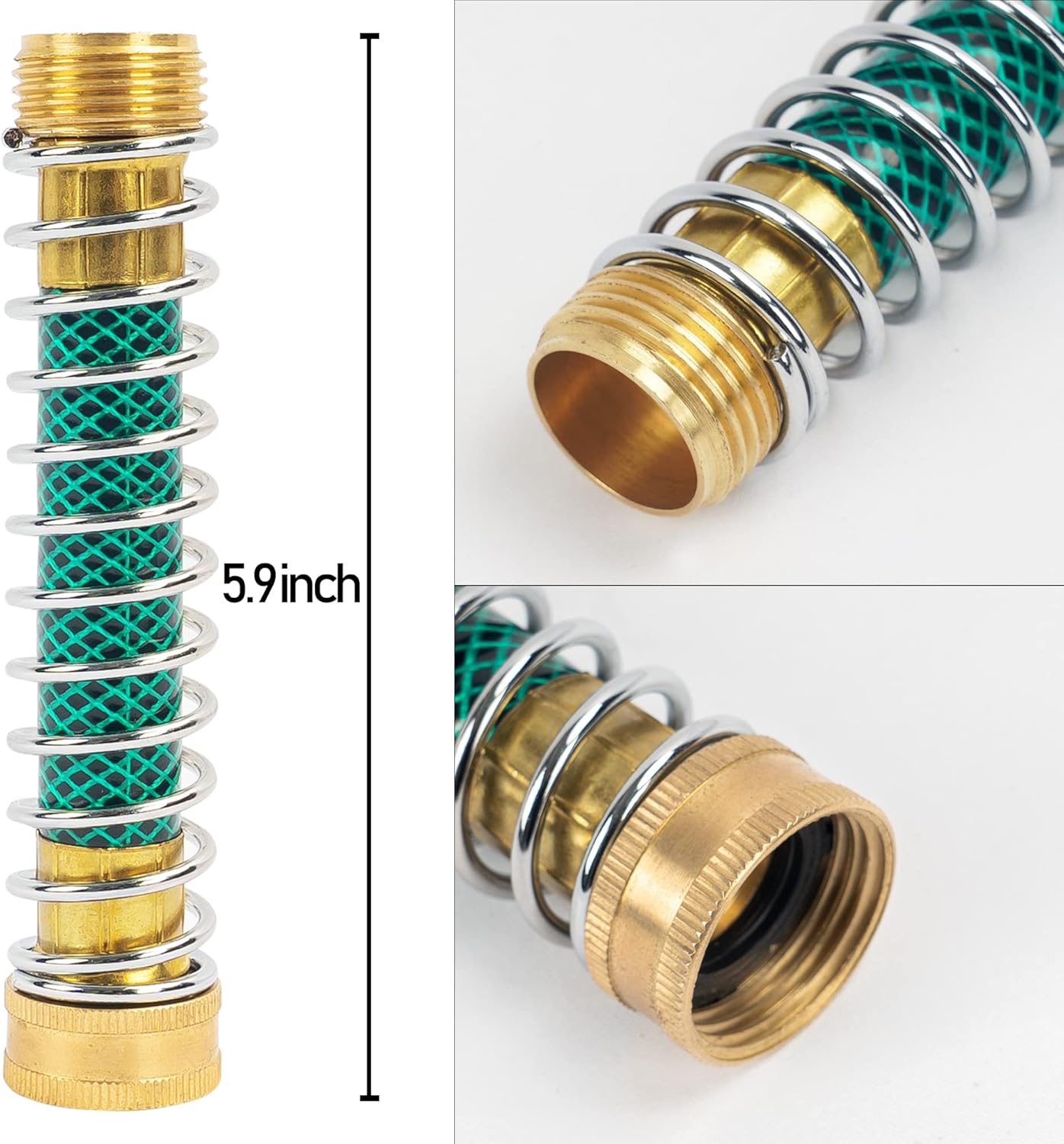 Brass Garden Hose Splitter (4 Way) + Garden Hose Protector V1258-DP02-C-184