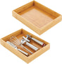 Bamboo Wood Stackable Drawer Organizer Bin Box for Kitchen; Holds Silverware, Cutlery, Utensils - Echo V1258-DP02-C-1849