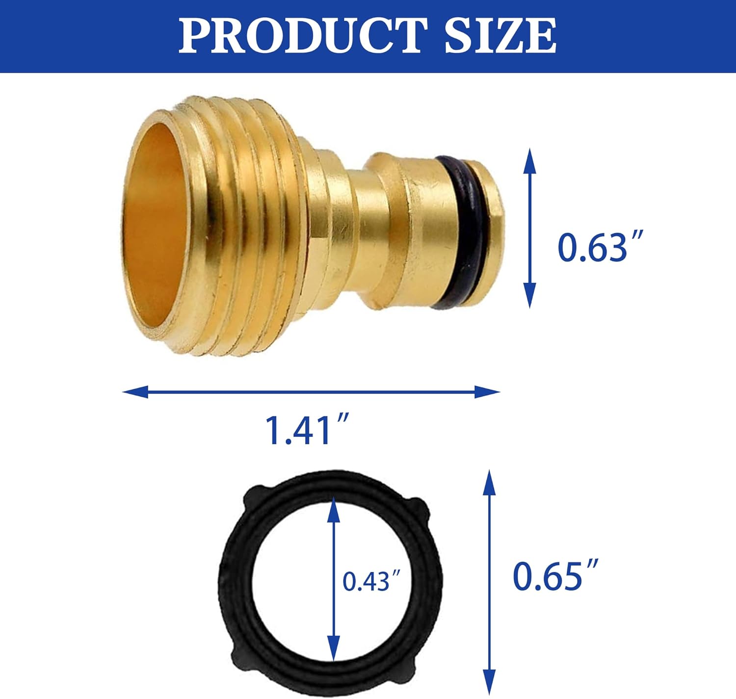 Brass Garden Hose Splitter (4 Way) + Garden Hose Quick Connector V1258-DP02-C-186