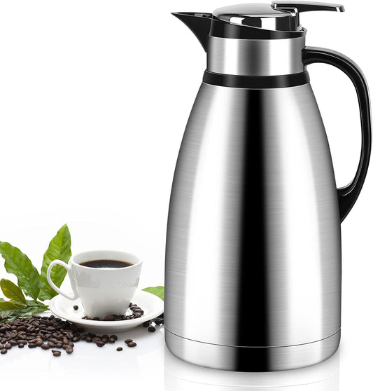 102 Oz Coffee Carafes for Keeping Hot, Stainless Steel Thermal Carafe, Double Wall Insulated Tea Pot, Fully V1258-DP02-C-1873