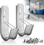 50 Pack J Hooks for Cable Management | 2 Inch Galvanized Steel J-Hook with Retainer Clip for Hanging Cable & V1258-DP02-C-1879