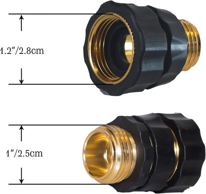 Brass Garden Hose Splitter (4 Way) + Garden Hose Quick Connector V1258-DP02-C-188