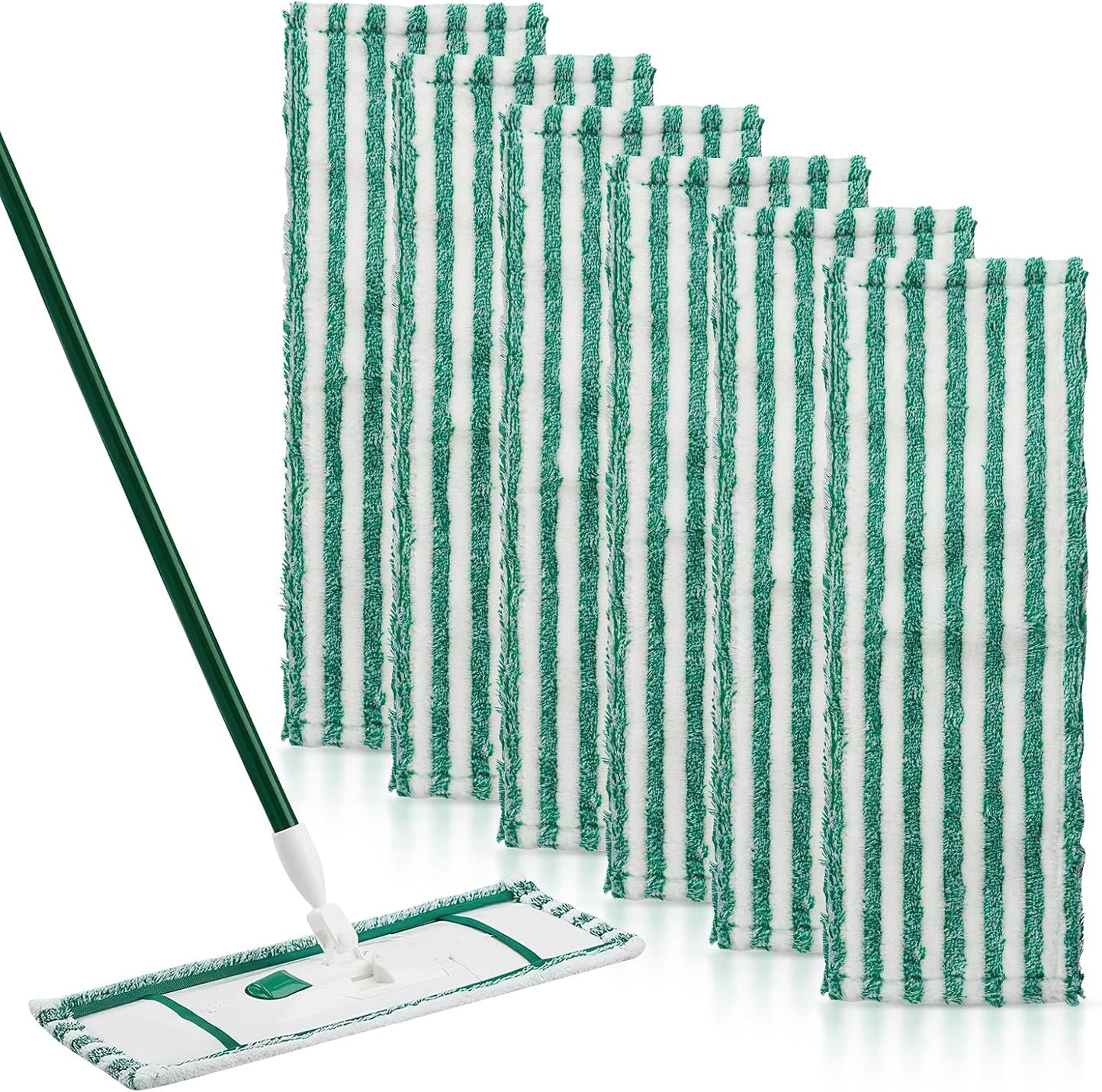 Microfiber Mop Refill for Libman Wet & Dry Microfiber Mop, 6 Pack Washable Mops Pads + 1 Count Laundry Bag V1258-DP02-C-1892