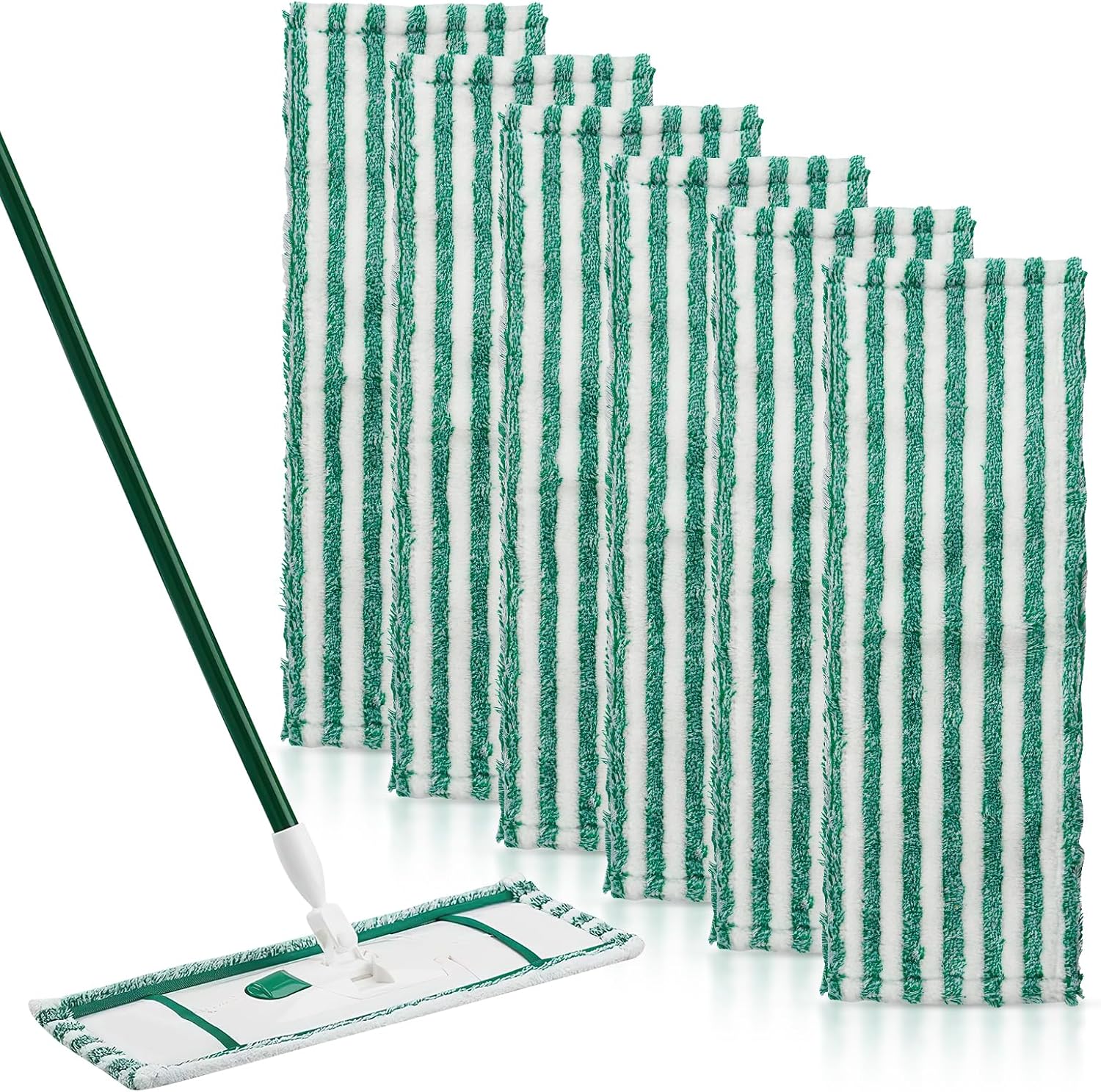 Microfiber Mop Refill for Libman Wet & Dry Microfiber Mop, 6 Pack Washable Mops Pads + 1 Count Laundry Bag V1258-DP02-C-1892