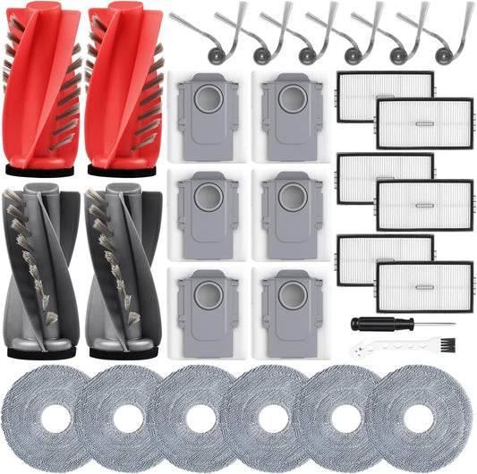 Saros 10R Accessories Kit for Roborock Saros 10R / Qrevo CurvX Robot Vacuum, 2 Dual Zero-Tangling Main Brush, V1258-DP02-C-1899