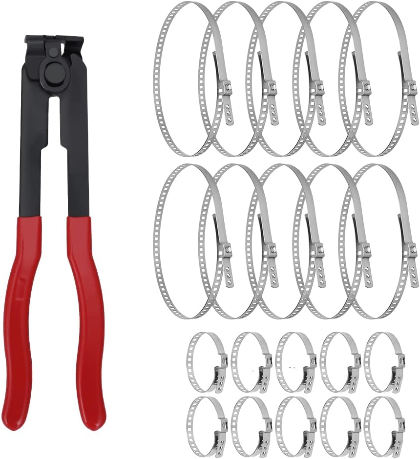 For Auto/ATV CV Joint Axle Boot Clamp Pliers Tool with 20 Crimp Bands -Ear Type Extension For Most Cars V1258-DP02-C-1910