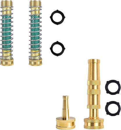 Garden Hose Protector + 4" Twist Hose Nozzle, 2" Jet Sweeper Nozzle V1258-DP02-C-192